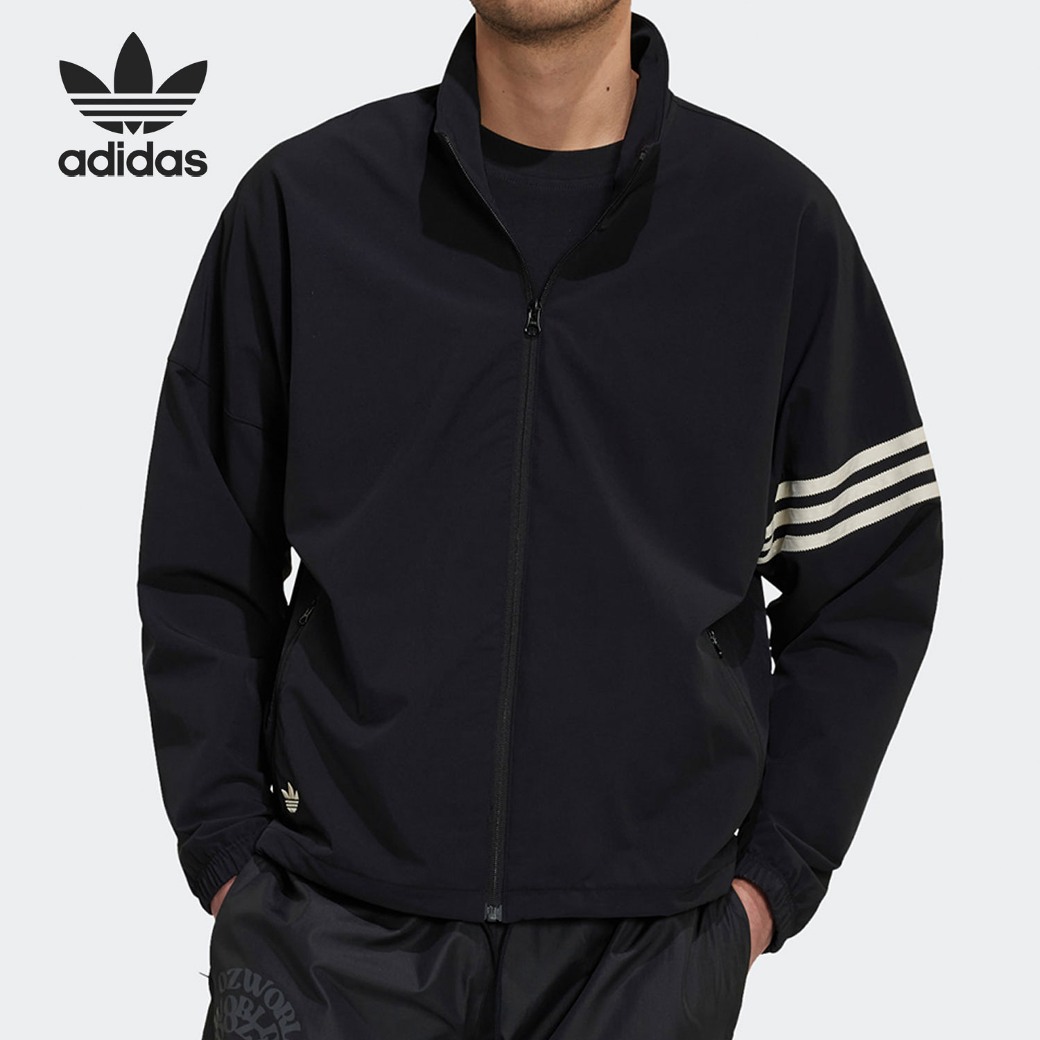 Adidas/阿迪达斯正品 NEW C 三叶草男子运动夹克外套 HM1868