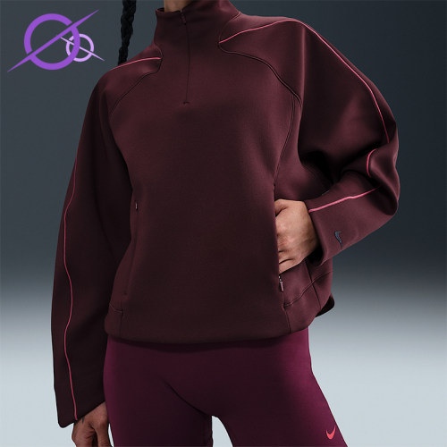 Nike/耐克正品女士徽标半拉链长袖宽松运动卫衣HV3576-652