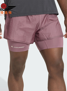 Adidas/阿迪达斯正品夏季男士时尚跑步二合一简约训练短裤KB8431