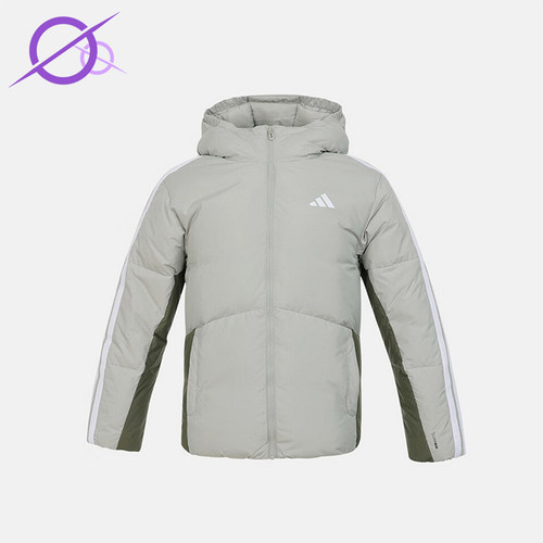 Adidas/阿迪达斯正品2025冬季款儿童休闲保暖拼接羽绒服KC5927
