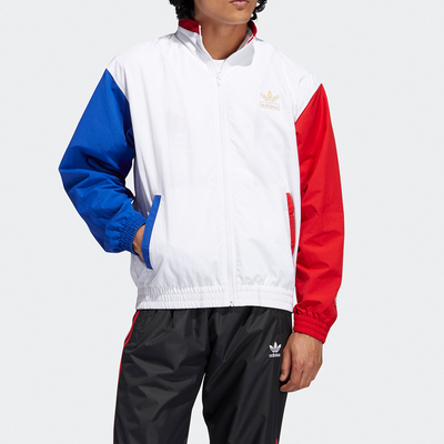 Adidas/阿迪达斯正品三叶草男子大logo拼接夹克外套GL5132 GL5136