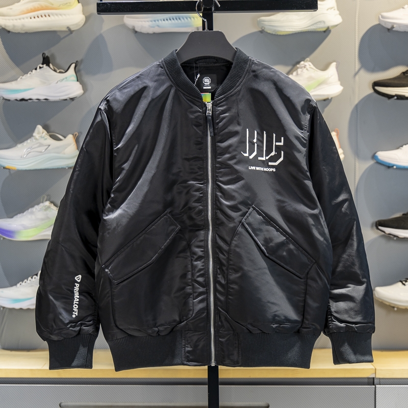 李宁正品篮球系列男子户外休闲运动保暖拉链宽松棉服AJMV135-2