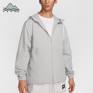 Nike/耐克正品新款男士拉链梭织刺绣连帽夹克外套FB7398-077