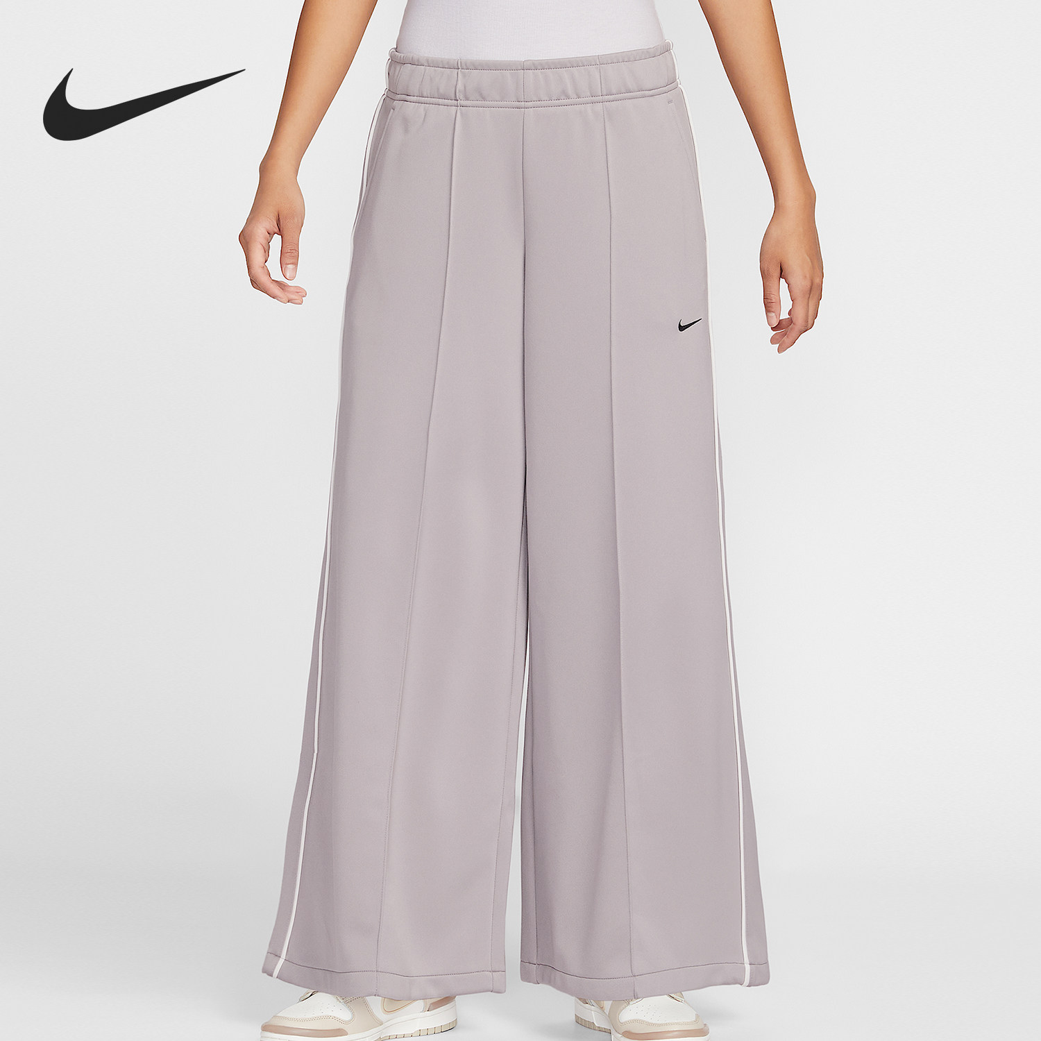 Nike/耐克正品Sportswear女士针织中腰阔腿运动裤IH8515-009,运动服/休闲服装,运动长裤,淘宝优惠券,粉丝福利购,淘宝优惠卷