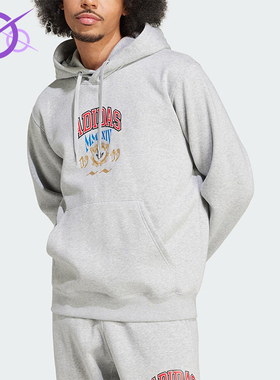 Adidas/阿迪达斯正品三叶草男士休闲针织宽松连帽日常卫衣IX6770