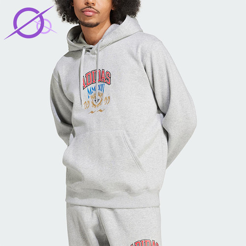 Adidas/阿迪达斯正品三叶草男士休闲针织宽松连帽日常卫衣IX6770