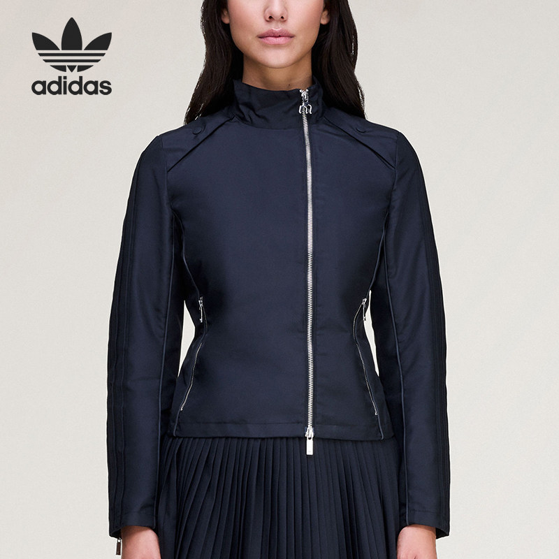 Adidas/阿迪达斯正品三叶草新款女深蓝色经典出行夹克外套KA2734