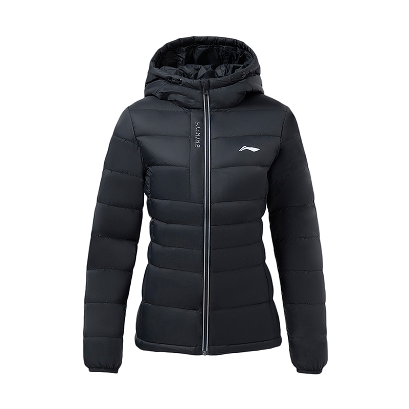 李宁女装新款运动羽绒服女短款保暖轻薄连帽修身外套AYMN026