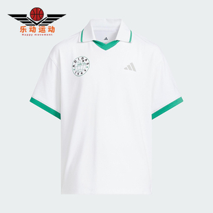 儿童透气印花宽松休闲落肩POLO衫 夏季 JL7528 阿迪达斯正品 Adidas