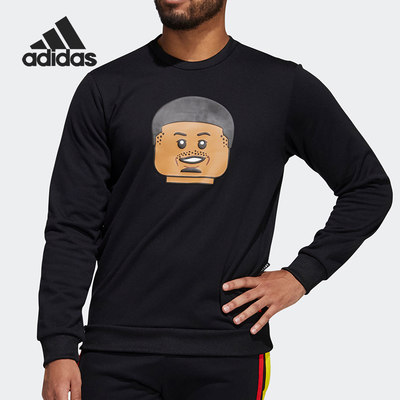 Adidas/阿迪达斯正品冬季男子卡通加绒保暖圆领卫衣H56409