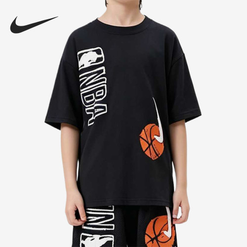 Nike/耐克正品儿童款运动休闲舒适落肩圆领休闲T恤IU8363-010