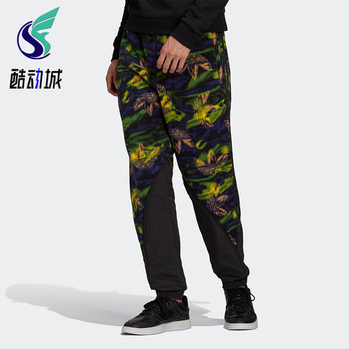 Adidas/阿迪达斯正品三叶草男士运动潮流休闲系带印花长裤GE0800