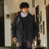 李宁正品 CF溯男子防泼水加绒保暖三合一拉链连帽夹克外套AWBV113