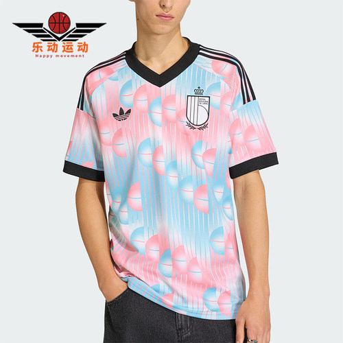 Adidas/阿迪达斯正品三叶草男士印花运动针织透气T恤JM8386