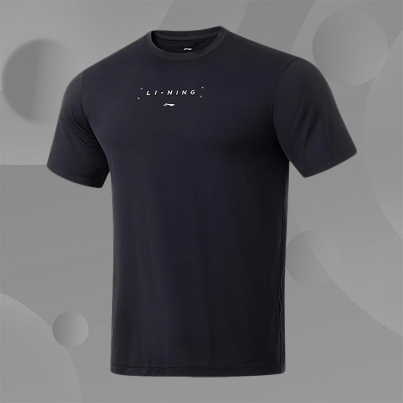 Lining/李宁正品新款男子时尚透气休闲运动圆领短袖T恤ATST103