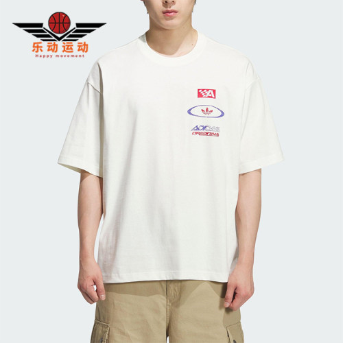 Adidas/阿迪达斯正品三叶草男运动平纹针织赛车耐穿短袖T恤KH1198