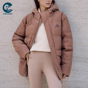 Adidas LINEAR男女运动保暖连帽休闲羽绒服KQ5521 阿迪达斯正品