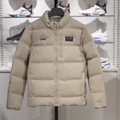 李宁正品 健身系列男子蓬松保暖防风立领运动鸭绒羽绒服AYMU637