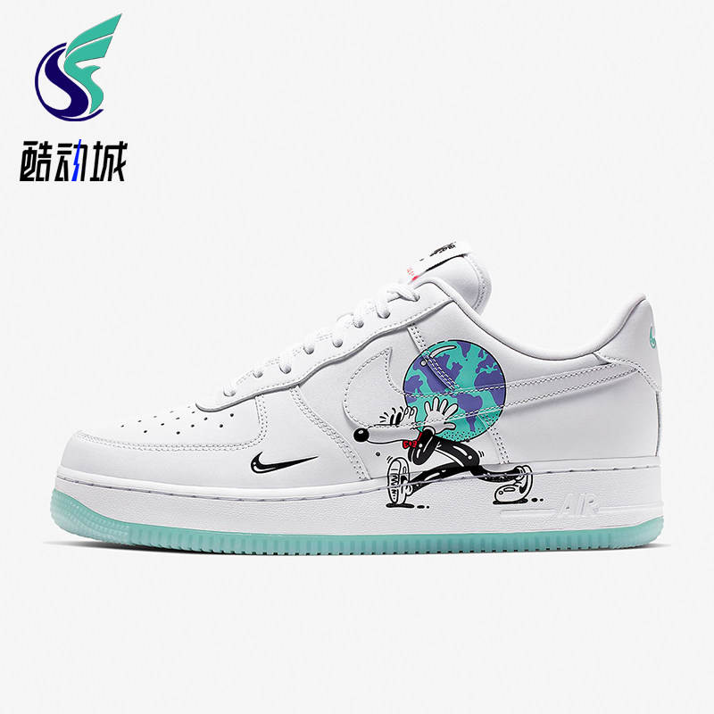 Nike/耐克正品AirForce1新款男女白绿色经典休闲板鞋CI5545-100