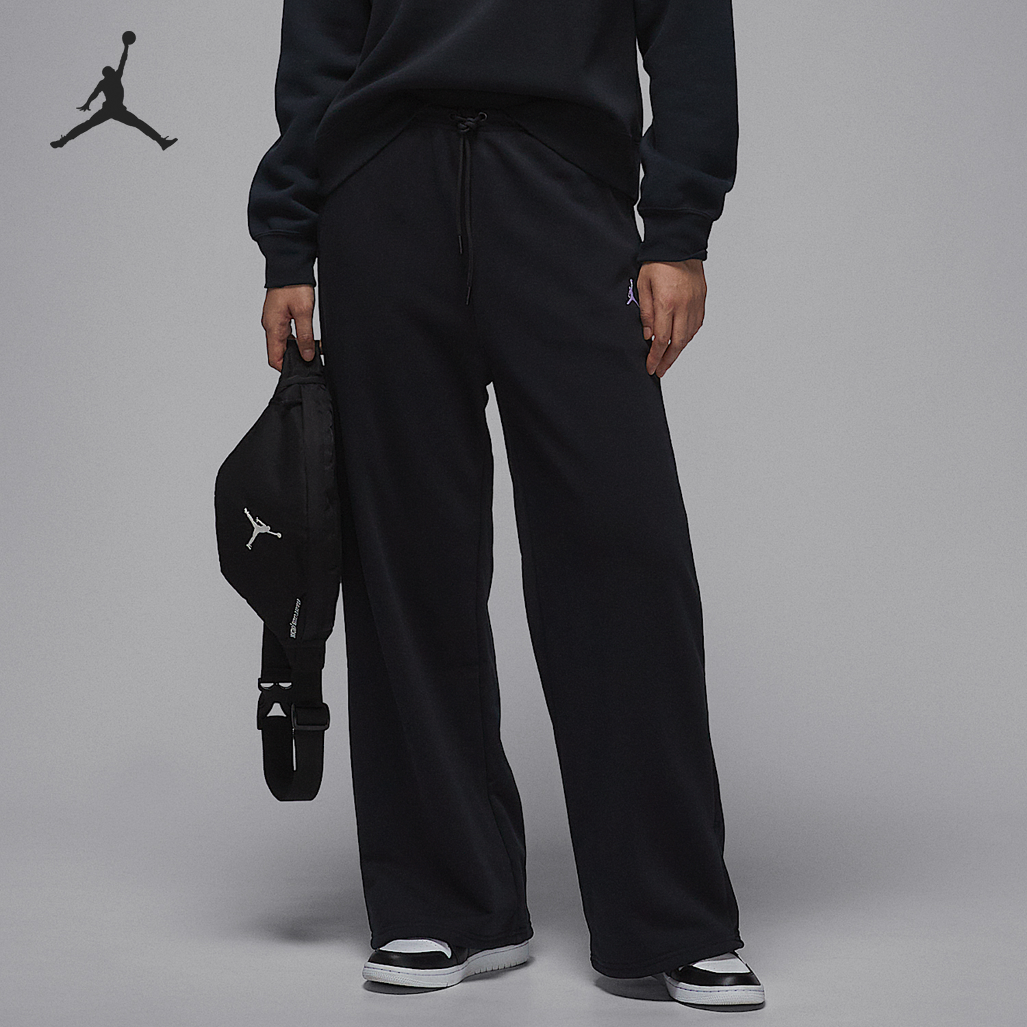 Nike/耐克正品JORDAN女士中腰直筒宽松休闲长裤IB9875-010