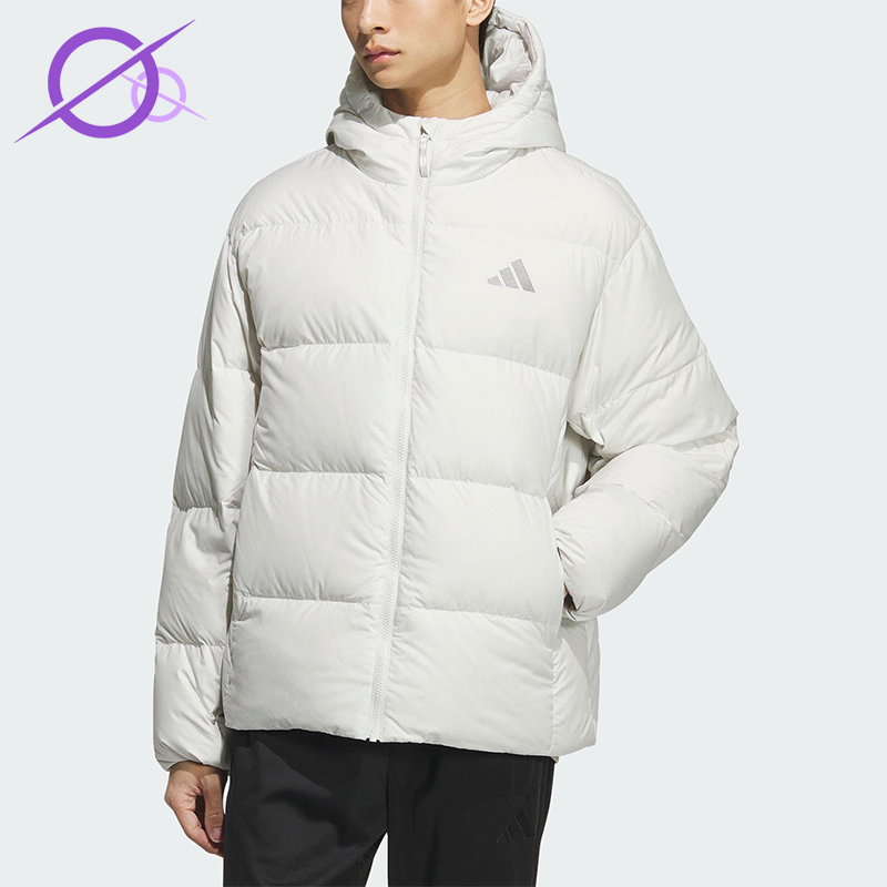 Adidas/阿迪达斯正品2025男士时尚保暖户外连帽运动羽绒服KC2477