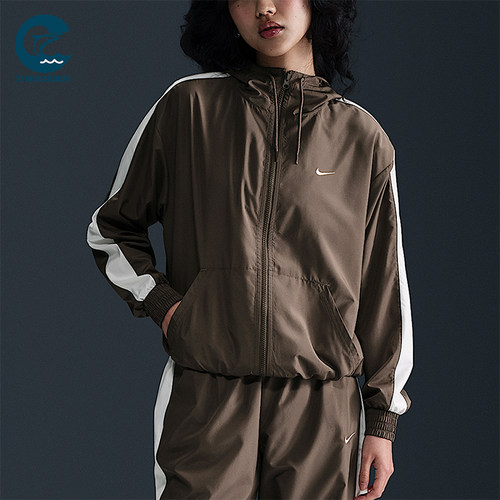 Nike/耐克正品女士运动休闲轻盈宽松舒适拉链连帽外套FV6299-004