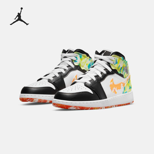 Nike/耐克正品AIR JORDAN 1 MID SE AJ1大童休闲鞋DJ6563-038