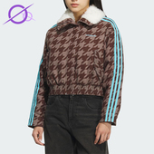三叶草女士休闲翻领耐穿保暖短款 Adidas 阿迪达斯正品 棉服KA9732