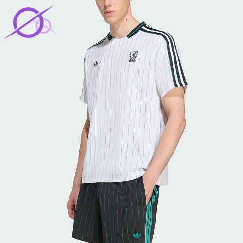 Adidas/阿迪达斯正品三叶草男女运动圆领套头透气足球短袖JW5466