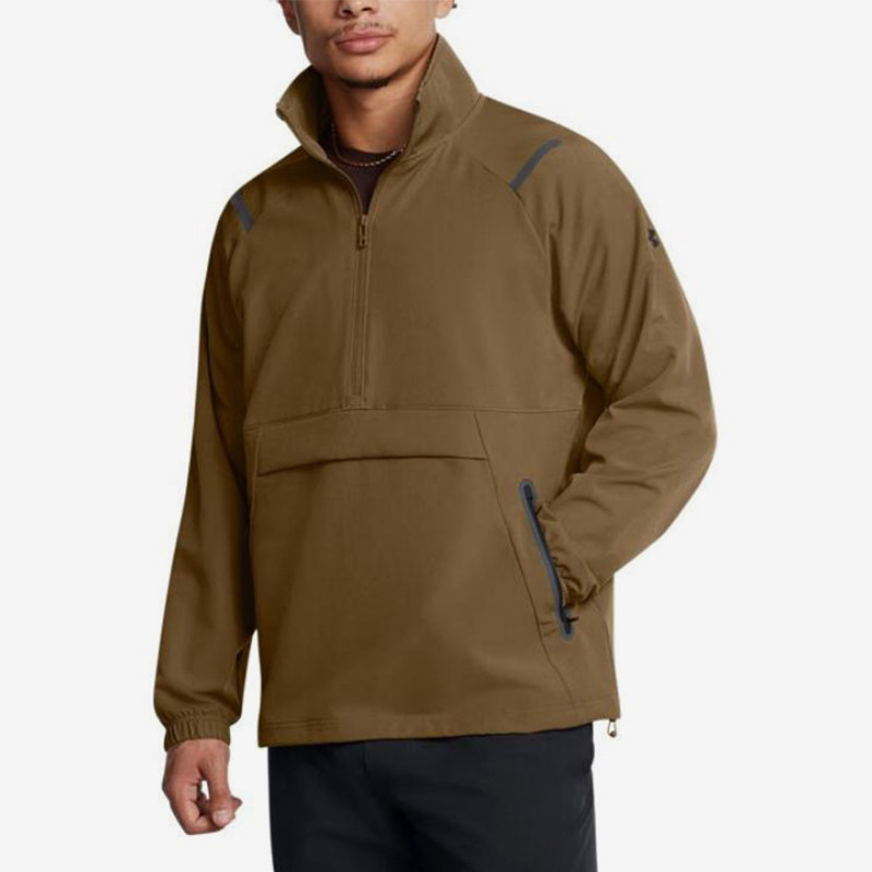 UA/安德玛正品新款男士立领半拉链复古长袖卫衣套头衫1387891-498