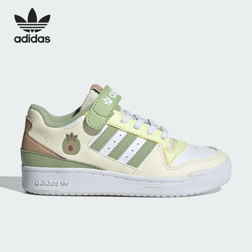 Adidas/阿迪达斯正品三叶草小童耐磨运动魔术贴透气板鞋JS2476