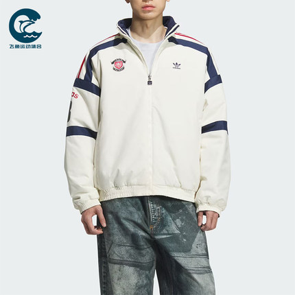 Adidas/阿迪达斯正品三叶草男士运动双面穿保暖立领棉服KC0094