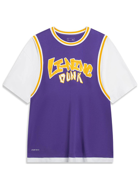 李宁正品运动时尚系列男女同款时尚潮流运动休闲短袖T恤AHST573-2