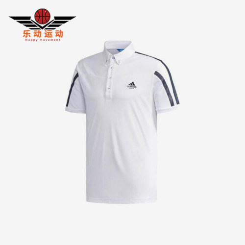 Adidas/阿迪达斯正品男士条纹简约运动透气短袖Polo衫DJ3591