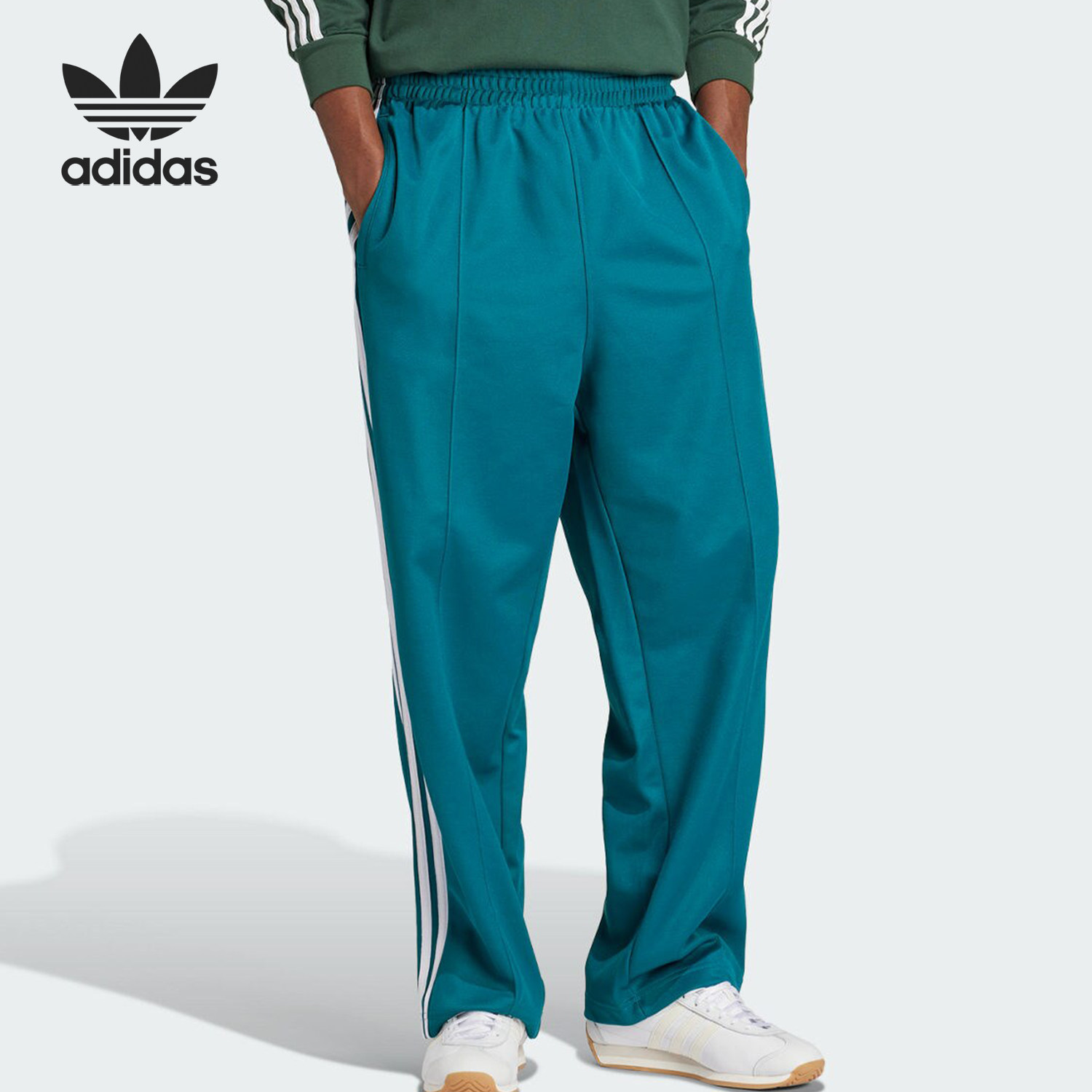 Adidas/阿迪达斯正品三叶草男士运动复古休闲直筒长裤IZ2473 - 实物图