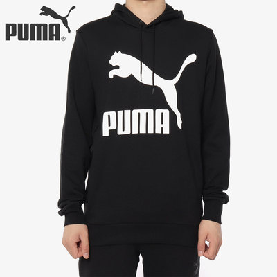 PUMA/彪马正品男子休闲运动 LOGO 连帽针织套头衫卫衣579071