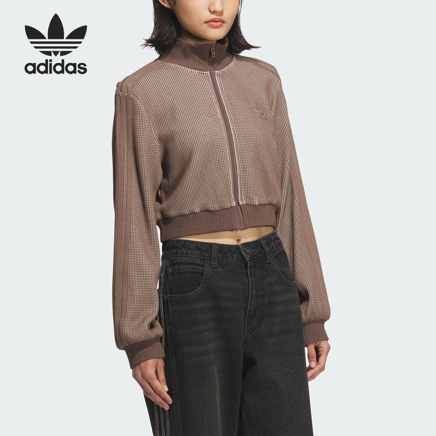 Adidas/阿迪达斯正品三叶草女士运动立领拉链修身夹克外套KC2645