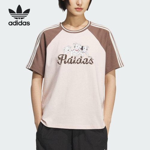 Adidas/阿迪达斯正品三叶草女士宽松拼接透气日常短袖KG6699