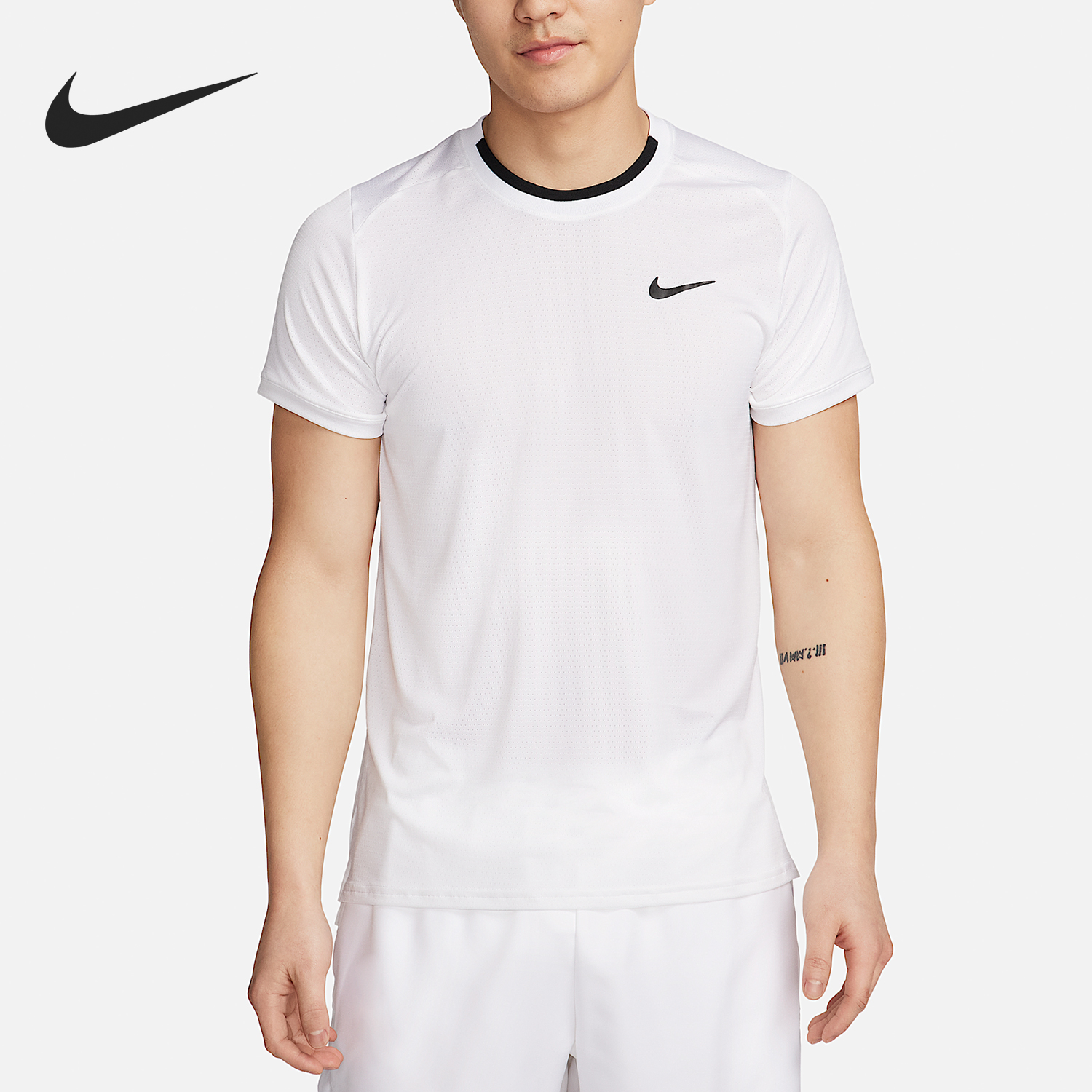 Nike/耐克正品2025男士耐穿运动透气圆领套头网球短袖FD5321-102