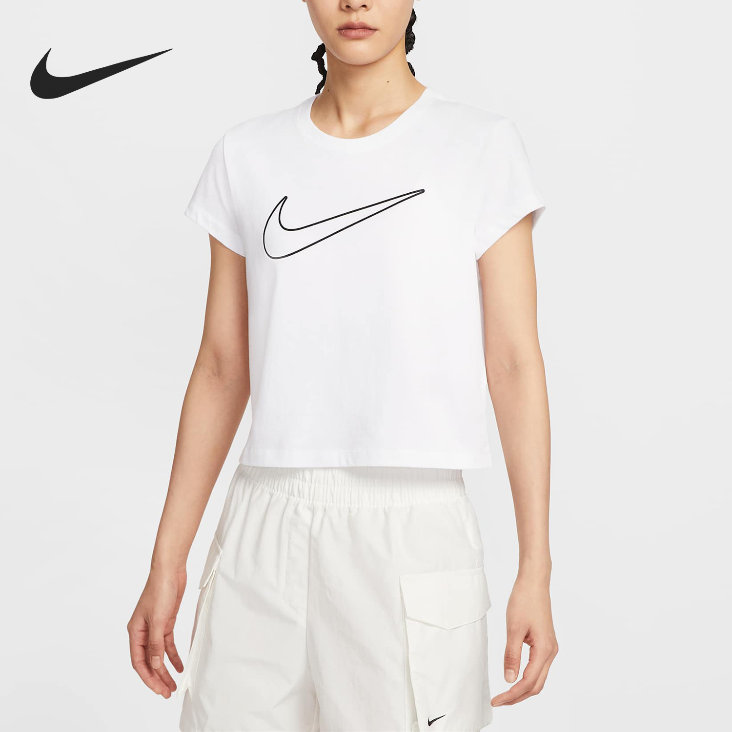 Nike/耐克正品2025秋季款女士休闲透气圆领短袖HV5003-100