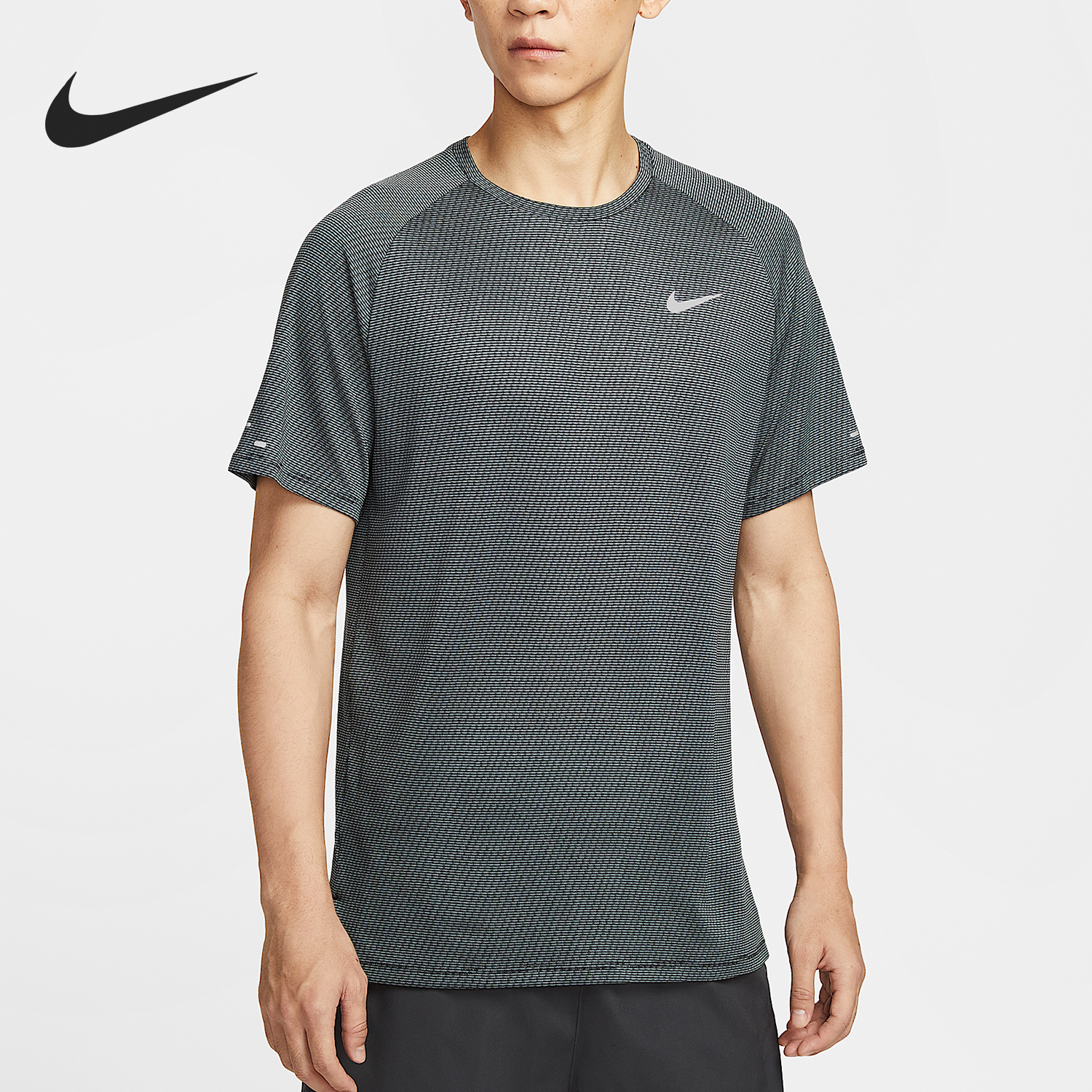Nike/耐克正品Dri-FIT男士套头跑步针织透气运动短袖HV2208-010
