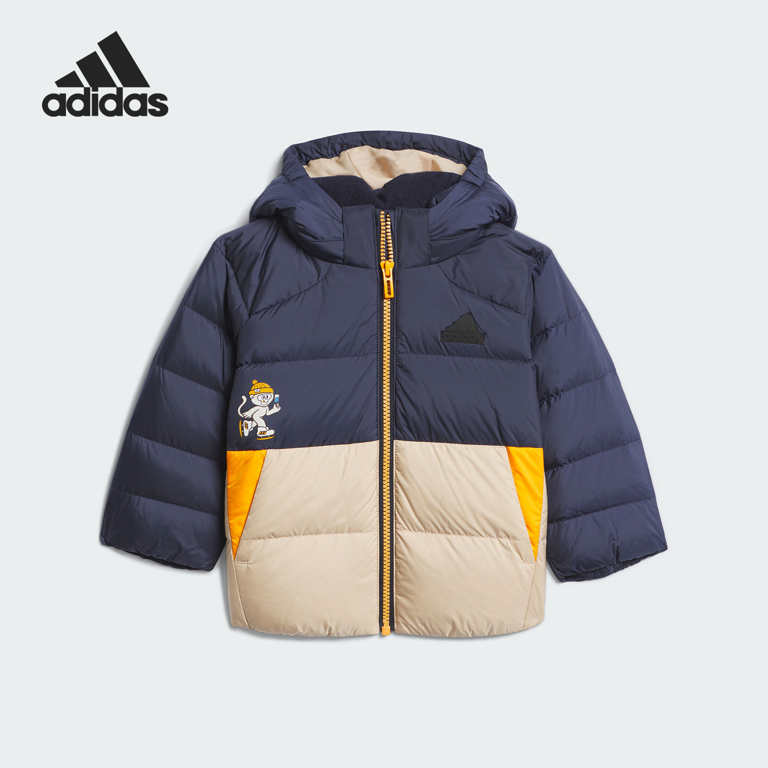 Adidas/阿迪达斯正品新款保暖婴童运动休闲连帽羽绒服JJ5013