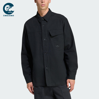 Adidas/阿迪达斯正品三叶草男士休闲宽松运动翻领长袖衬衫JW0118