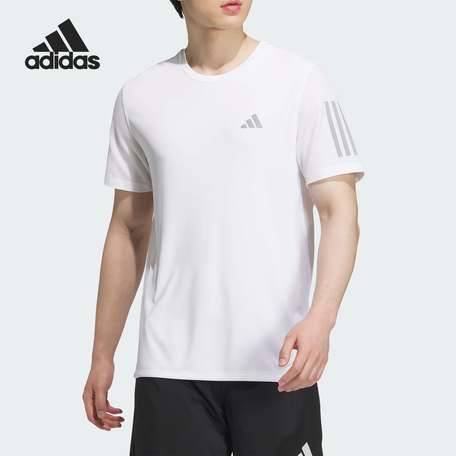 Adidas/阿迪达斯正品时尚简约男士经典跑步运动短袖T恤JF1472
