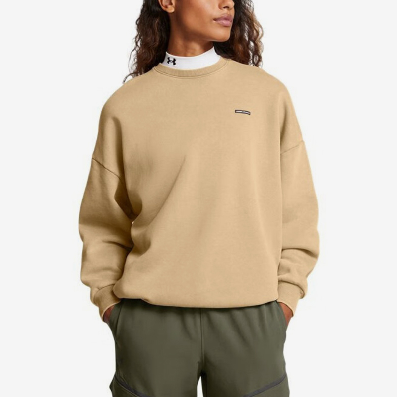 UA/安德玛正品2025新款女子经典复古圆领卫衣套头衫1386486-263