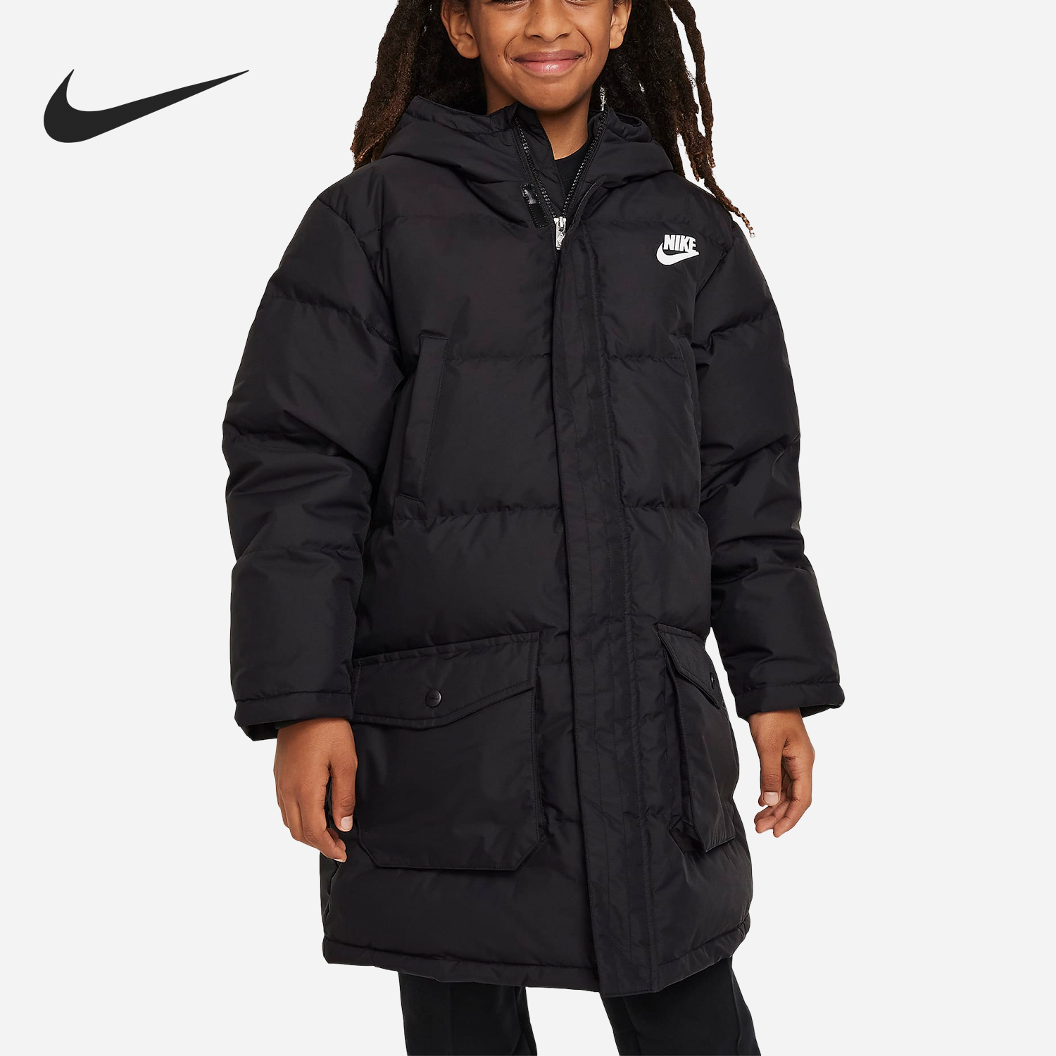 Nike/耐克正品冬季大童长款休闲户外保暖羽绒服FV3074-010