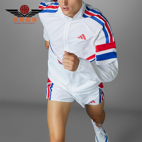 Adidas/阿迪达斯正品复古修身跑步男士经典运动立领夹克JD7317