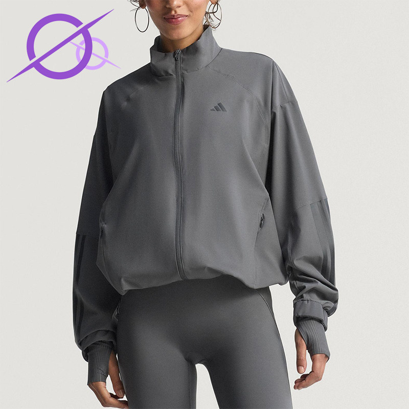 Adidas/阿迪达斯正品HYGLM WINDB S女士健身梭织宽松外套JX3856