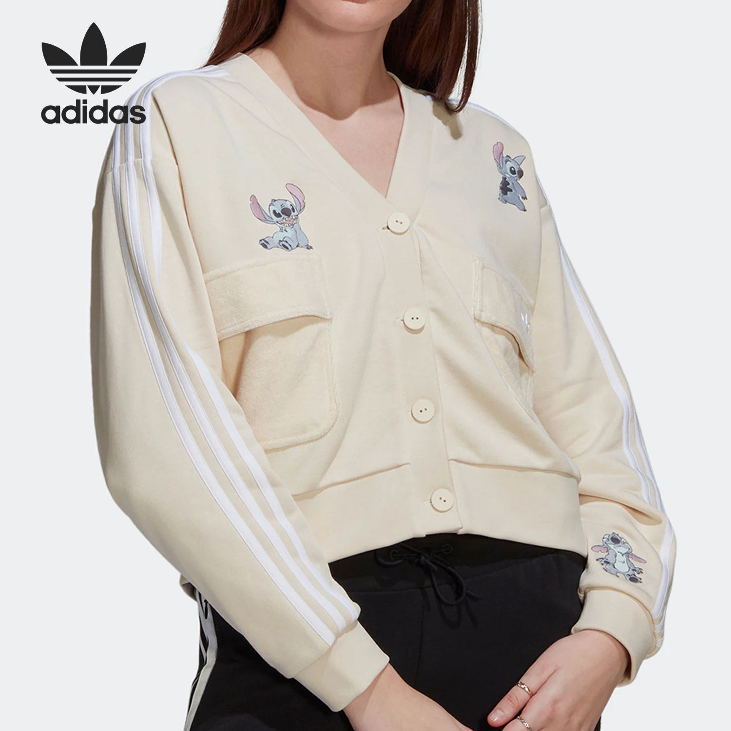 Adidas/阿迪达斯正品三叶草当季新款女子运动针织开衫HT3947