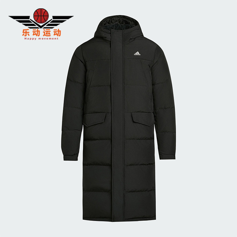 Adidas/阿迪达斯正品冬季男女连帽保暖长款运动休闲羽绒服KF6748